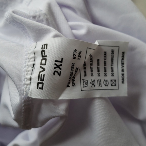 DEVOPS 3 Pk Muscle Dri Fit Compression Tank Top 2 White 1 White w/ Grey Trim 2XL - Picture 9 of 11